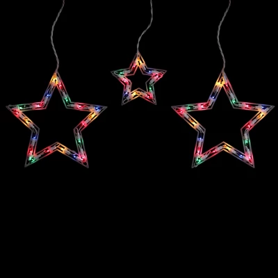 Northlight Star Shaped Icicle Christmas Lights - Multicolor - 7' White Wire - 6ct 1 Northlight Star Shaped Icicle Christmas Lights - Multicolor - 7' White Wire - 6ct