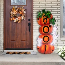 Northlight Stacked Pumpkins "Boo" Halloween Decoration - 33"