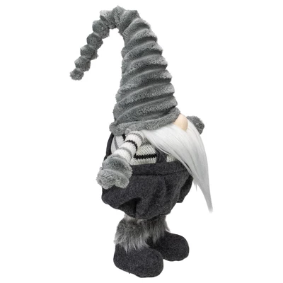 Northlight Bouncy Gnome Figure Christmas Decoration - 18" - Gray And White 2 Northlight Bouncy Gnome Figure Christmas Decoration - 18" - Gray And White - Image 2