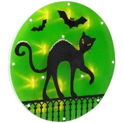 Northlight Lighted Black Cat With Bats Halloween Window Decoration - 13.75" -Holiday Decoration Store GUEST faaea8dc a75d 40a9 bdc3 a2e8297477f2