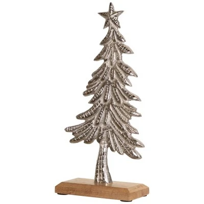 Northlight Embossed Swaying Tree Metal Christmas Decoration - 12" 3 Northlight Embossed Swaying Tree Metal Christmas Decoration - 12" - Image 3