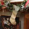 Northlight 27" Tortilla Brown And Sage Green Embroidered Patina Jacquard Christmas Stocking
