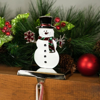 Northlight Smiling Snowman Christmas Stocking Holder - 6" 1 Northlight Smiling Snowman Christmas Stocking Holder - 6"