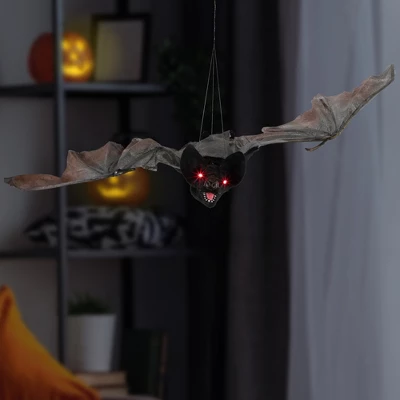 Northlight LED Lighted Animated Halloween Bat With Wings - 48" 1 Northlight LED Lighted Animated Halloween Bat With Wings - 48"