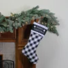 Northlight 20.5" Black And White "Merry Christmas" Christmas Stocking With Blanket Stitch Cuff