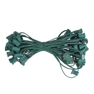 Northlight 50' Green Contemporary Commercial C7 Christmas Light Socket Set 1 Northlight 50' Green Contemporary Commercial C7 Christmas Light Socket Set